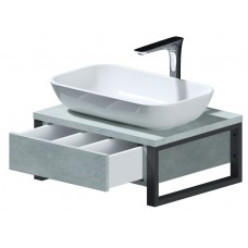 Тумба под раковину Grunge Loft 60 Бетон светлый с выдвижным ящиком Тумба под раковину Grunge Loft 60 Бетон светлый с выдвижным ящиком